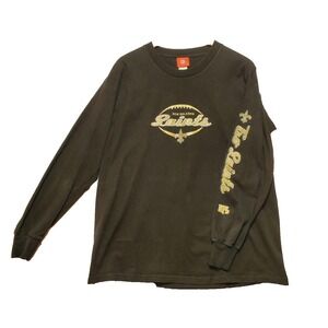 New Orleans Saints Shirt Mens Large Black NFL Football Long Sleeve Vintage Style